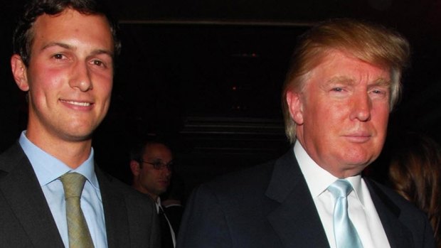 US President Donald Trump with his son-in-law and adviser Jared Kushner.
