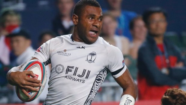 Running man: Jasa Veremalua's long-range effort helped Fiji ease past Australia.
