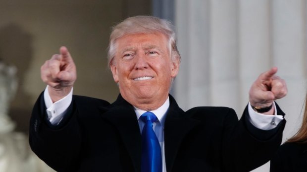 President-elect Donald Trump and his wife Melania arrive to the "Make America Great Again Welcome Concert" at the Lincoln Memorial on January 19.