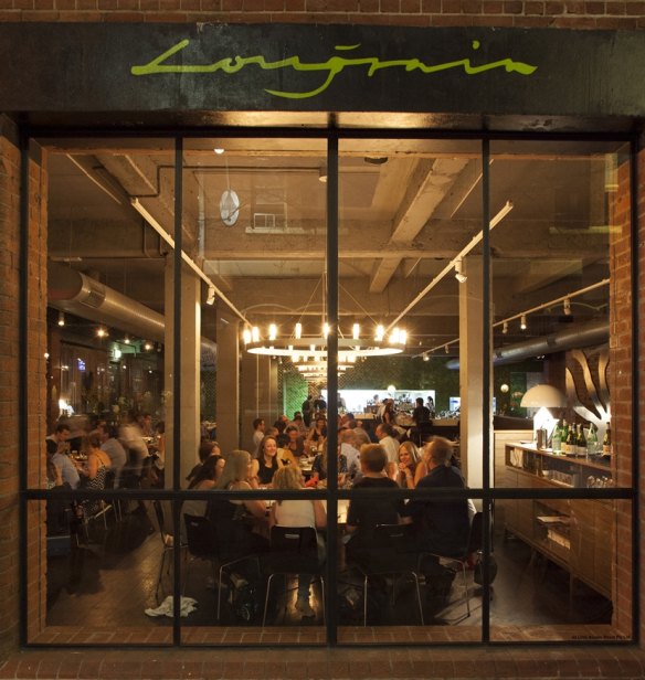 Communal tables inside Longrain restaurant in the CBD.