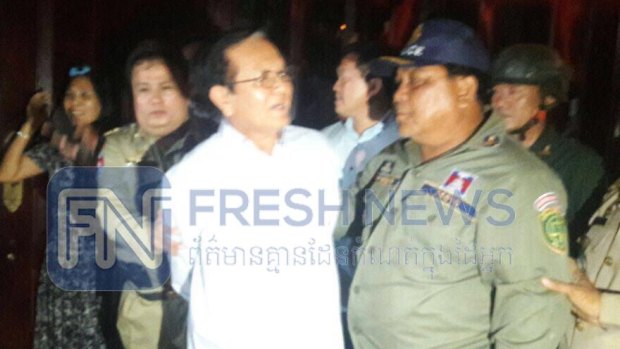 Cambodian Opposition Leader Kem Sohka is arrested by government officials
