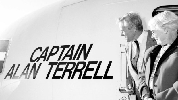 Alan Terrell and his Qantas plane.