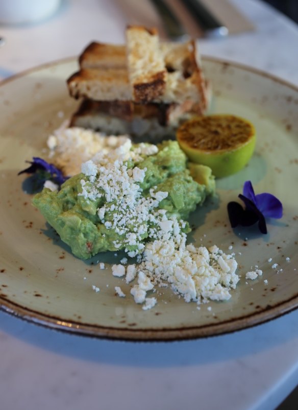 Docasa's take on avocado smash, with toast soldiers.