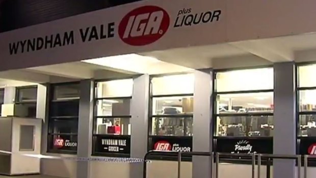 Three men stormed the IGA armed with a knife on Sunday night demanding cash and cigarettes. 