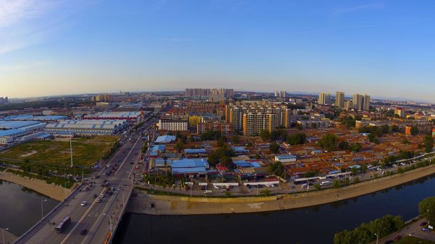 Panoramic view of Tongzhou District, Beijing in September 2014.