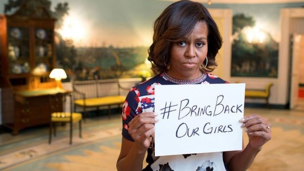 Michelle Obama was one of thousands who joined the #BringBackOurGirls campaign.