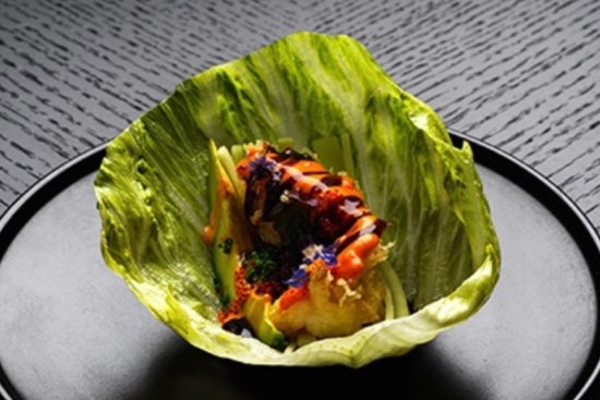 Ora chef Nobuyuki Ura's signature Balmain bug tempura sang choy bao.