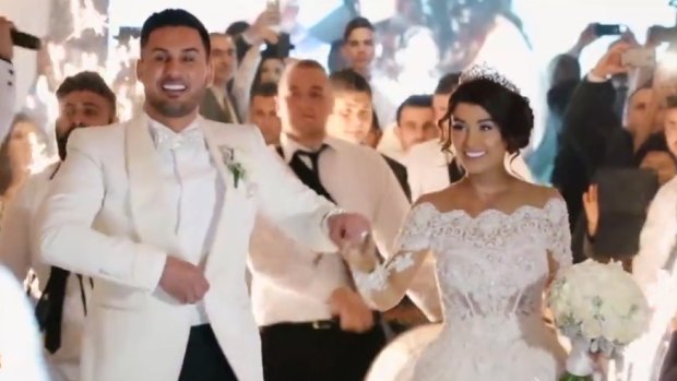 Salim Mehajer and his new wife Aysha at their wedding.