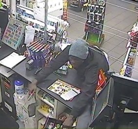 CCTV of a man police want to speak to over an armed robbery in Taylors Lakes.