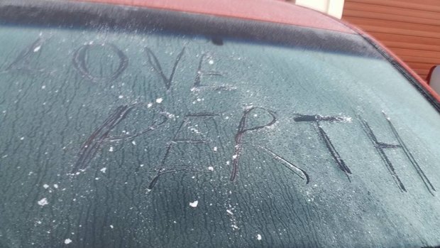 A number of Perth residents reported ice on their cars on Sunday morning.