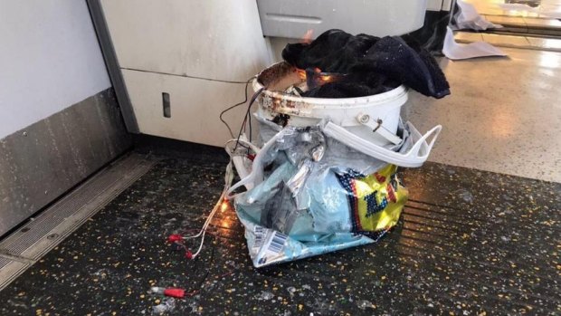 The home-made bomb went off during the morning rush hour on the packed train.