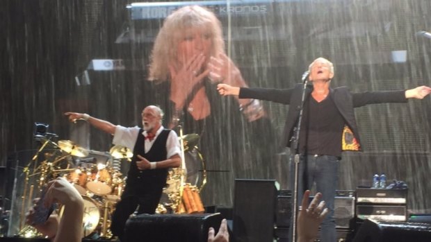 The pouring rain didn't dampen fans' enthusiasm for Fleetwood Mac at Domain Stadium on Friday night.
