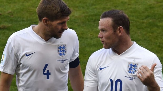 Heading home early: England's Steven Gerrard and Wayne Rooney.