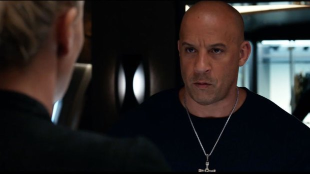 Vin Diesel in the Fate and the Furious.