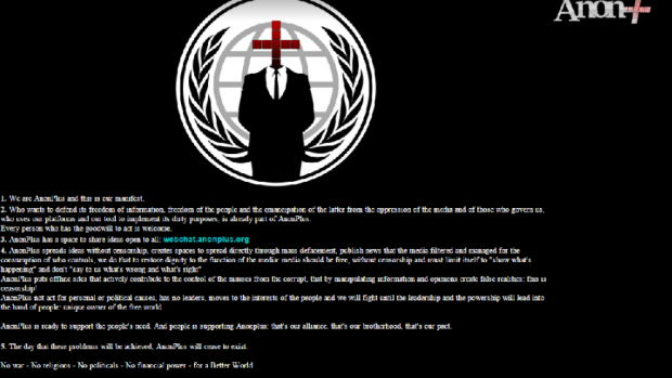 Hacking group AnonPlus replaced Victoria's Human Rights Commission website with this message. 