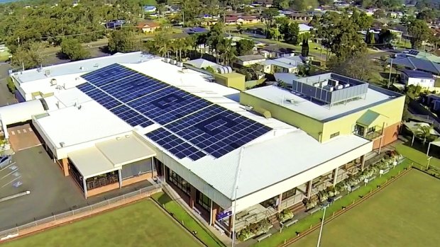 Solar panels on the Shoalhaven Heads Bowling Club.