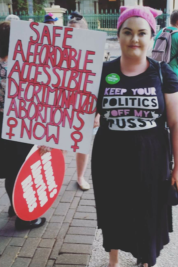 Rosie Wallace campaigns for reproductive rights. 