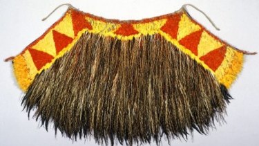 The hawaiian feather cape presented to Captain Cook in 1778 and held at the Australian Museum.