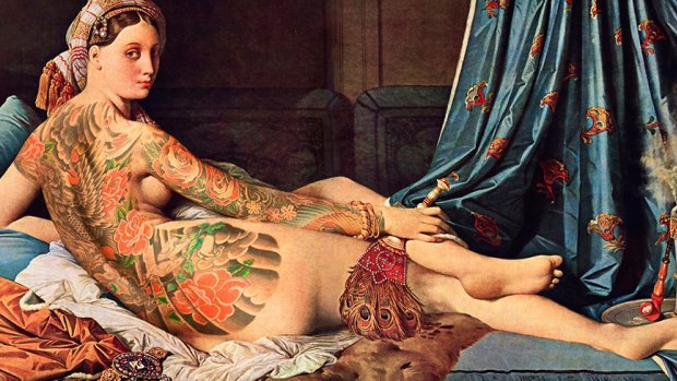 Nicolas Amiard's tattooed Grand Odalisque. Courtesy Nicolas Amiard.