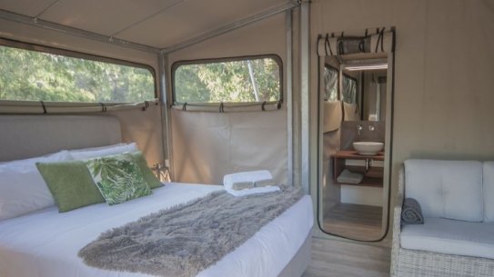 Holidaymakers can stay in 'eco-tents.'