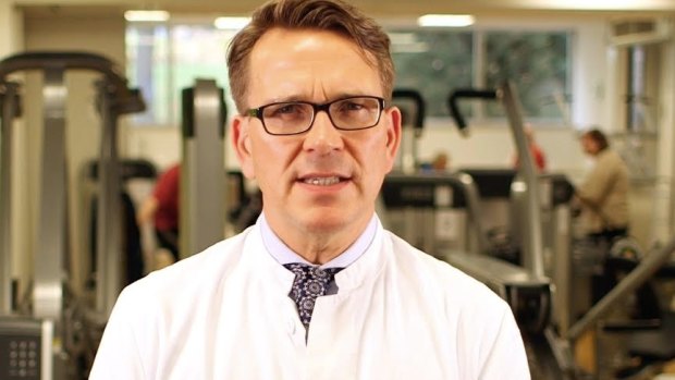 Why is a dentist in a gym? Professor Jorg Eberhard says gum disease could erase the benefits of sport.  