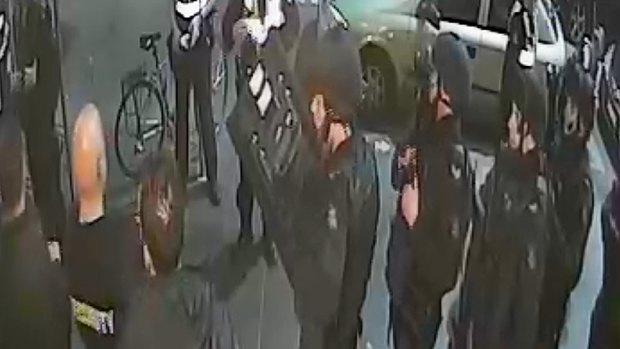 A still from CCTV footage showing police at Inflation night club.