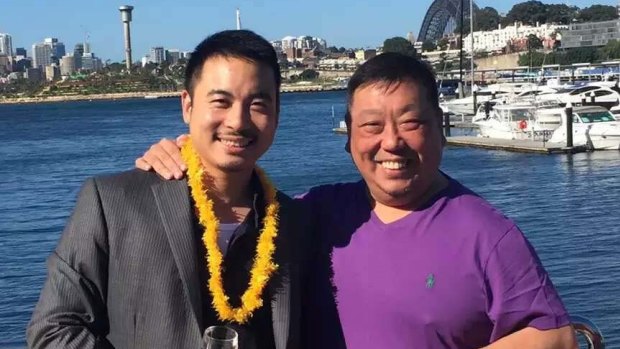 Simon Zhou, left, with NSW Labor MP Ernest Wong.
