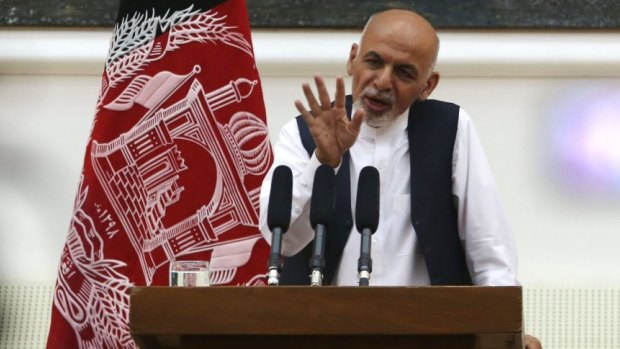Afghan President Ashraf Ghan at the presidential palace in Kabul, Afghanistan, on Monday.