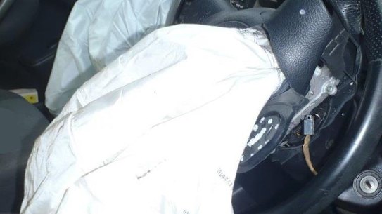 The Takata airbag in a RAV4 SUV, responsible for injuring a 21-year-old in Darwin.