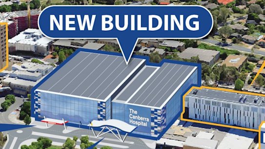 An artist's impressions of the new Canberra Hospital building promised by the Liberals.