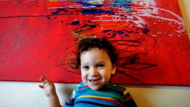 Artistic flair: Child artist Vinnie Macris displays a precocious talent for art but is it inherited? 