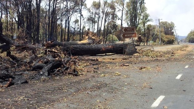 The turnoff to the boutique Skipworth Winery. The operation will take some work to get back up and running, says its owner. 