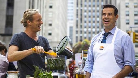 Expanding: Guy Turland (left) with Carson Daly on the Today Show. Turland is  busy with a new Bondi restaurant.   
