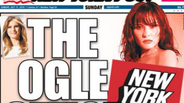 The <i>New York Post</I> put these pictures of Melania Trump on the front page, an act seen as hostile by critics.