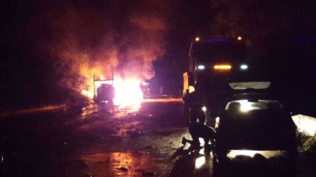 Two truck drivers are dead after a fiery crash on Picton Road.