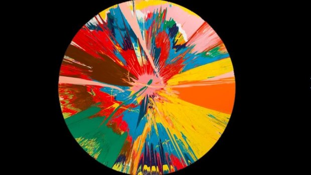 One of the items from Bowie's art collection up for sale: Damien Hirst's <i>Beautiful, Shatttering, Slashing, Violent, Pinky, Hacking, Sphincter</i> painting.