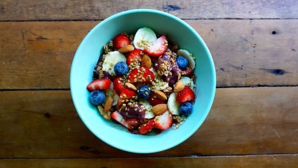 An acai bowl at Bare Naked Bowls, Manly.