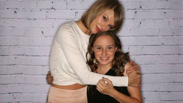Wildest dream: Maitland schoolgirl Jorja Hope met her idol Taylor Swift in Sydney.