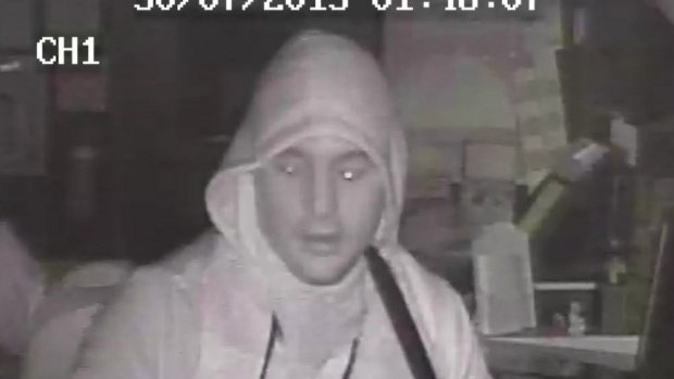 A CCTV still of one of the robbers.