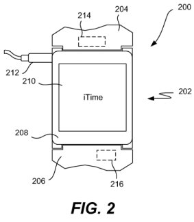 Too late for the "iWatch": An image from Apple's patent for a wearable device bearing the term "iTime".