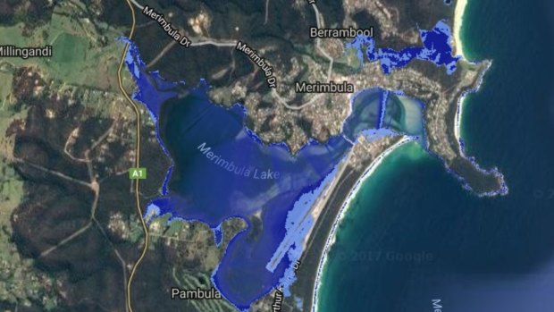 Merimbula's airport and bridge would be inundated under sea level rise predictions.