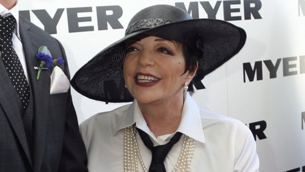 Liza Minnelli in the Myer marquee in 2009.