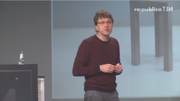 Jeff Kowalski speaks at the re:publica conference earlier this year.