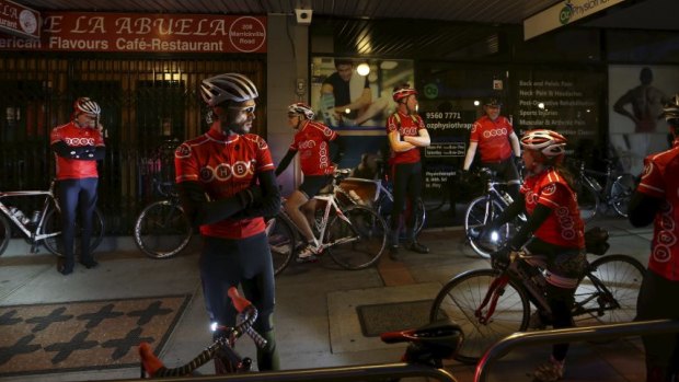 Cold start: Dulwich Hill Bicycle Club members convene at 6:30am. 