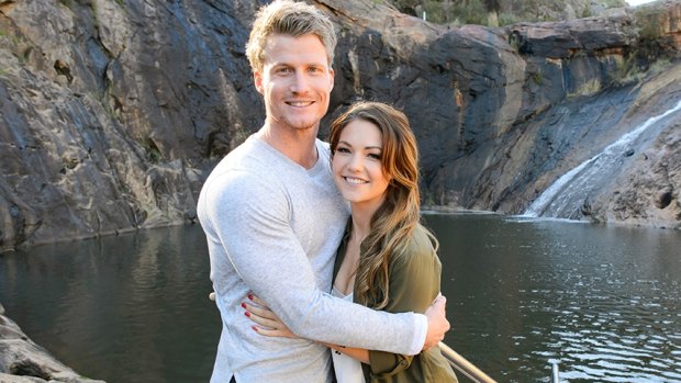 Sam Frost with upcoming Bachelor Richie Strahan.