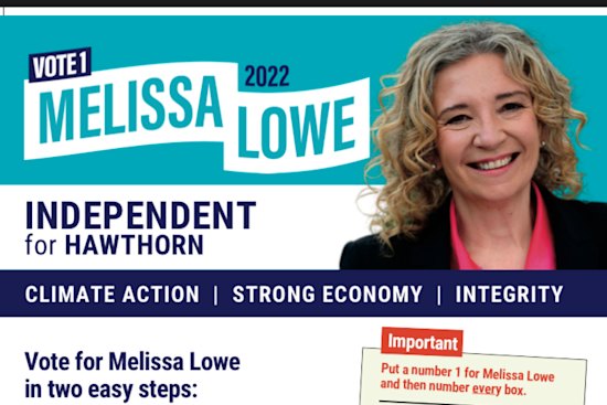 The how-to-vote card from Melissa Lowe that is the subject of a cease and desist letter.