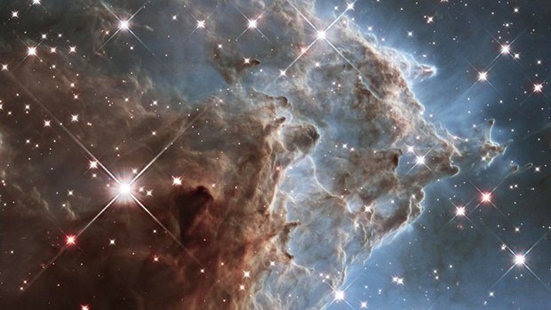 The James Webb Space Telescope will be used to study this collection of carved knots of gas and dust in a small portion of the Monkey Head Nebula.
