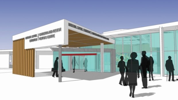 Artist impressions of the new Canberra Region Visitors Centre at Regatta Point.
