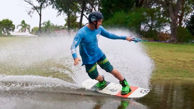 Cody went down to his local park to carve up the water.