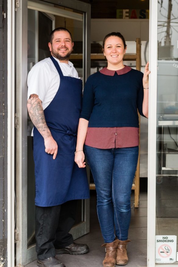 Ex-Rockpool chef Robbie with his wife Rebecca, who now run the City Larder. 